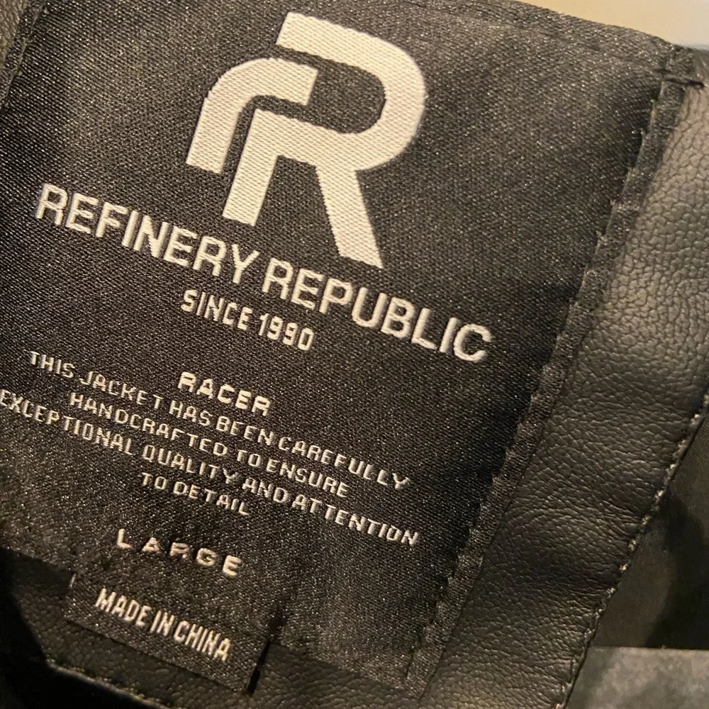 Racing Nascar Leather Jacket Refinery Republic‎ Orange Mens Large Licensed